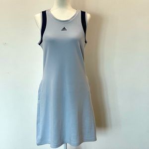 Adidas Active Workout Sleeveless Dress Womens Size Large Light Blue Navy Blue